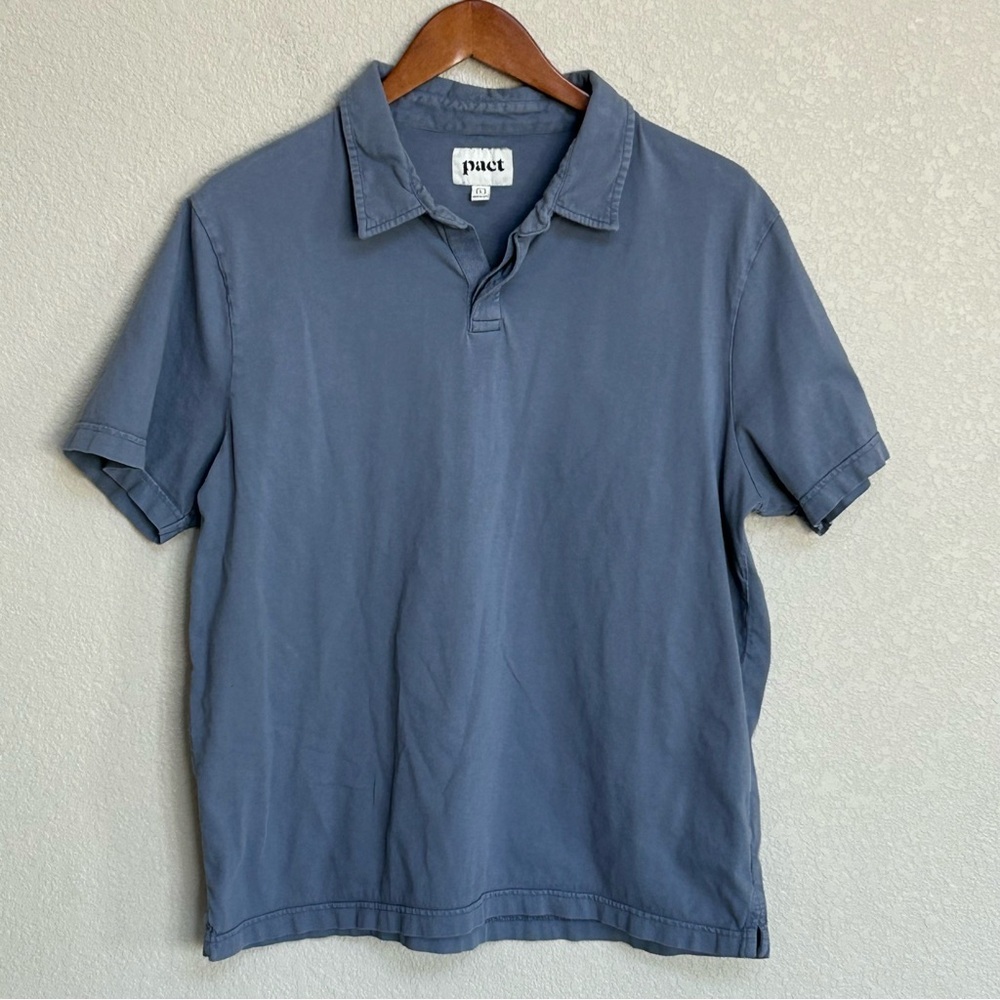 Pact Men's Slate Blue Polo Shirt